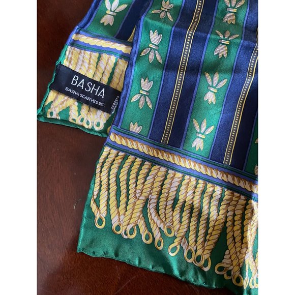 Basha Scarves 100% Silk Hand Rolled Scarf Stunning - Picture 5 of 5